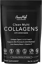 AnnieMak: Clean Multi Collagens - Keto Protein Powder with Vitamin C and Collagen Peptides - 20 Servings - Clean-Sourced Anti-Aging Blend - Supports Skin Firmness and Joint Elasticity - Non-GMO