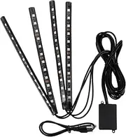 SOLUSTRE Led Car Footrest Lights Mood Lighting Strip for Interior Colorful Footwell Lights Remote Control Night Decorations for Vehicle