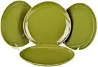 DIANE VON FURSTENBERG DVF Home Pebblestone Avocado Green Salad Plate Set/4 New