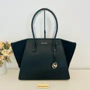 Michael Kors Avril Extra-Large Leather and Suede Tote Bag Black