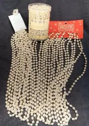 NIP Silver Bead Beaded String Garland 3 Pcs Lot Target Hobby Lobby 64'