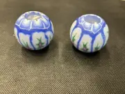 NEW 2 Pack Vintage Glow Egg Shape Floral Geometric Candle New