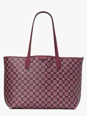 Spade Flower Monogram Coated Canvas Sutton Medium Tote