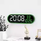 LED Digital Wall Clock Remote Control Electronic Temperature Date Week Display