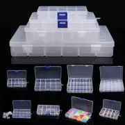 Clear Plastic Box Case For Jewelry Beads Craft Screw Tools Parts Storage 6 Size