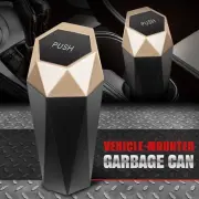 Portable Auto Car Mini Rubbish Bin Holder Trash Garbage Can Dust Case Gold Lid
