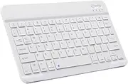 Ultra-Slim Bluetooth Keyboard Portable Mini Wireless Keyboard Rechargeable for Apple iPad iPhone Samsung Tablet Phone Smartphone iOS Android Windows (10 inch White)