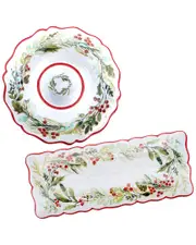 Certified International Christmas Gatherings Melamine 2pc Appetizer Set