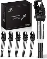 POCYBER Ignition Coil Pack Set of 6 for BMW Compatible with BMW 325i 325Ci 328i 330Ci 335i 525i 528i 530i 535i 545i X3 X5 M5 M6 Z4 Mini & more, Replaces OE# 12138616153