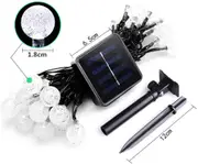 50LED Solar Outdoor String Fairy Light Crystal Globe Garden Xmas Decor Colorful