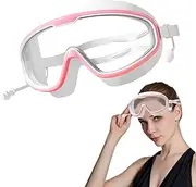 Swimming Goggles,Swim Goggles with Silicone Ear plugs,Anti Fog Swim Goggle for Audlt, No Leak Wide View Clear Vision Goggles