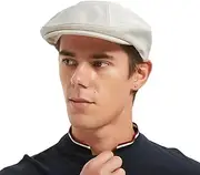 [iovgm] Premium Linen Flat Cap Ivy hat,Vintage Newsboy Hat Beret for Unisex-Breathable Sun Hats for Men Women