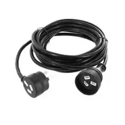 Piggy Back Extension Lead Black 15A Flex/10A Plug and Socket CLA Lighting - PL-LEADB001~009