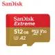 SanDisk Extreme 512G A2 U3 microSDHC UHS-I 傳輸速度高達 190M 記憶卡