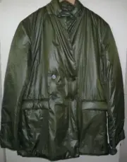 New $425 Womens Cynthia Rowley Padded Double Breasted Dark Green Jacket Size:M