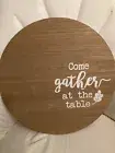 Lazy Susan Turntable New Wood Come Gather at the Table 14" Diameter