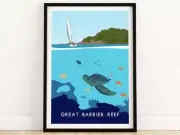 Great Barrier Reef Print Australia Travel Poster