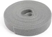Grey Hook & Loop Back to Back Strap Roll Tape 1cm 2cm 3cm 4, 5 Wide x 5m (Grey, Width of Tape: 3.5)