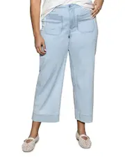 Sanctuary Plus The Marine Cropped Wide Leg Jeans in Ultra Pale