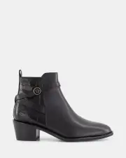Shelly Shen Bells/Black Leather Womens Boots 07