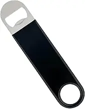 Bartender Bottle Openers, Bar Blade, Beer Openers, 1 Pack by Professional Grade: Rubber Coated, Stainless Steel.