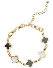Mocha Veronica Clover Bracelet - Light Gold