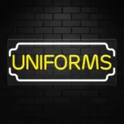 Uniforms Sign for Business Displays | LED Flex Neon | 32"W x 13"H x 1"D