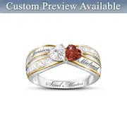 'Two Hearts Become Soul Mates' Personalised Engraved Ring