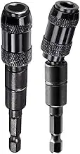Yakamoz 2Pcs Pivoting Bit Tip Holder 1/4" Hex Quick Release Magnetic Knuckle Bits Holder Extender for Screwdriver Bits Drill Extension Attachment