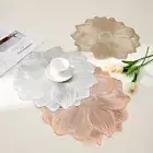2PCS Oil-Resistant Dining Table Mat Solid Color Tableware Mat Living Room