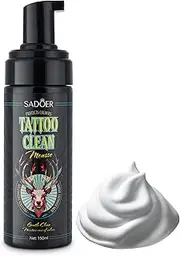 VRAIKO SADOER Tattoo Soap, Aftercare Foam Cleanser for Tattoo Wash, 150ml Cleaning Soap with Olive Oil & Centella Asiatica for New Tattoos & Piercings Essential Tattoo Supplies
