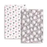 Stretchy Ultra Soft Jersey Knit Fitted Pack n Play Playard Sheets Set 2 Pack,
