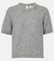 [Velvet] Velvet Layton embellished alpaca and wool-blend top AU 10 grey