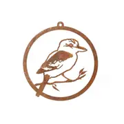 A.FRESCO Metal Single Ring Kookaburra Wall Hanging Ornament Decor 30x1.5mm Rust