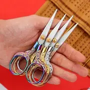 Plum Scissors Stainless Steel Household Scissors Office Stationery Scissors Handmade Paper-Cut Thread Scissors Retro Embroidery Scissors