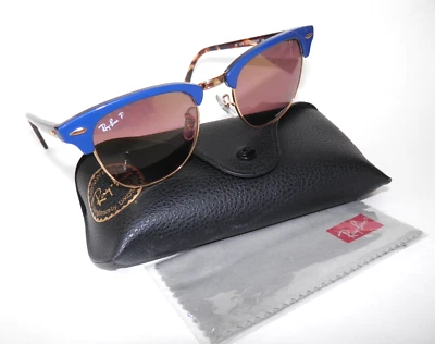New Ray Ban RB3016 Clubmaster Metal Chromance Polarized sunglasses made in ITALY