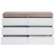 Ashley Coastal White Wooden Chest of 6 Drawers