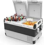 Car/home Refrigerator, 1/2 Zone Portable Freezer Fridge with APP Control, Adjustable Independent Temperature -22~10° and ECO/MAX Mode, Strong Sealing, for Truck RV Camping Travel