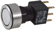 Apem ILLUMINATED PUSH BUTTON SWITCH 6A Latching DPDT IP65, LED 24V Blank RED