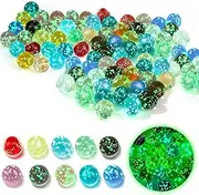 Marbles for Children, Pack of 50 Colourful Glass Marbles, Fluorescent Glass Beads, Glass Marbles Glow in The Dark, Children's Marble Game, Children's Glass Marbles