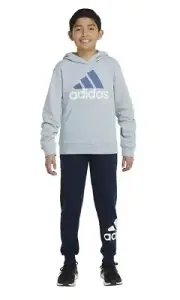 Adidas Boys Fleece Essential Sportswear Logo Hoodie Blue Size M(10-12) Youth