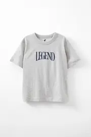 [Cotton On Kids] Cotton On Kids - Jonny Short Sleeve Graphic Print Tee - Grey marle/legend 9-10 GREY MARLE/LEGEND