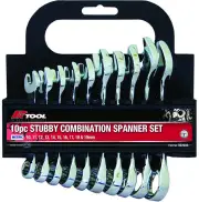 PKTool RG7033 - Stubby Comb Spanner Set - 10 Piece Metric