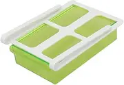 FELTECHELECTR Adjustable Fridge Shelf Riser Fridge Organiser Bins Fridge Storage Organiser Slide Fridge Green