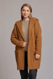 McDonald Possum Merino Womens Oversize Hood Jacket Honeycomb