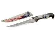 FIXED-BLADE BOWIE KNIFE | American Eagle USA Flag Fantasy Silver Blade
