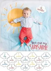 lulujo Baby's First Year Milestone Blanket and Cards Set, You are My Sunshine (LJ588)