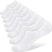 [SIXDAYSOX] No Show Socks for Men 8 pack Cotton Thin Low Cut Non Slip for Loafer Flats Sneakers 6-11/12-15 (Shoe Size: