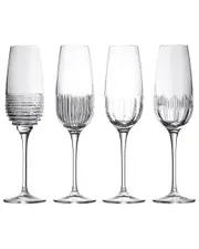 Waterford Set of 4 Mixology Mixed Flutes