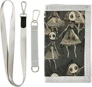 [Yoogain] Gothic Darkness Dolls minimalist wallet for women minimalistic money clip with lanyard, Gothic darkness dolls, 1 size, Fashion